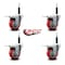 Service Caster 3.5'' Red Poly Swivel 3/4'' Expanding Stem Caster Set Total Lock Brake, 4PK SCC-EXTTL20S3514-PPUB-RED-34-4 - alternate 4